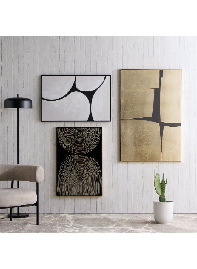 Home Box Hand-Painted Abstract Framed Canvas Wall Art - Beige - Image 4